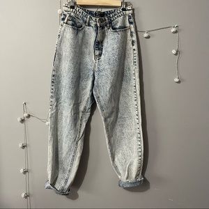 Pretty little thing denim acid wash mom jean
